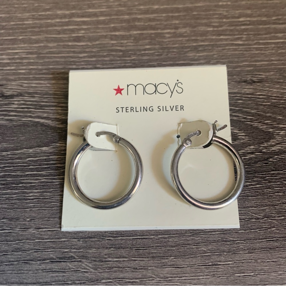 Macy’s Sterling Silver 925 20 mm Hoop Earrings Vintage